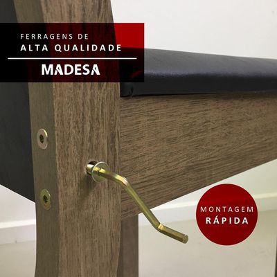Conjunto Sala Jantar Mesa Tampo Madeira 4 Cadeiras - Madesa