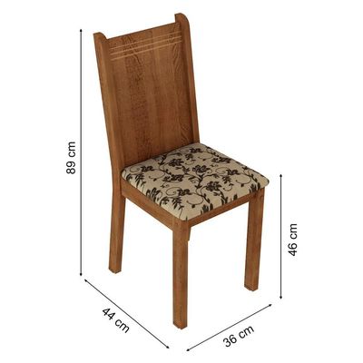 Conjunto Sala Jantar Mesa Tampo Madeira 4 Cadeiras - Madesa