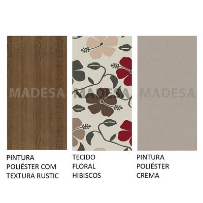 Conjunto Sala de Jantar Madesa Mesa Tampo Madeira 6 Cadeiras