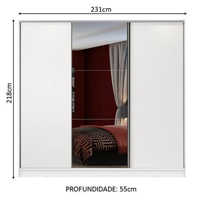 Guarda-Roupa Casal Zurique com Espelho Madesa