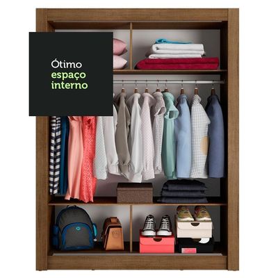 Guarda-roupa Solteiro 2 Portas Rustic/Cinza