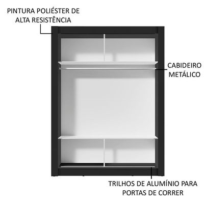 Guarda-roupa Solteiro Denver 2 Portas de Correr Madesa