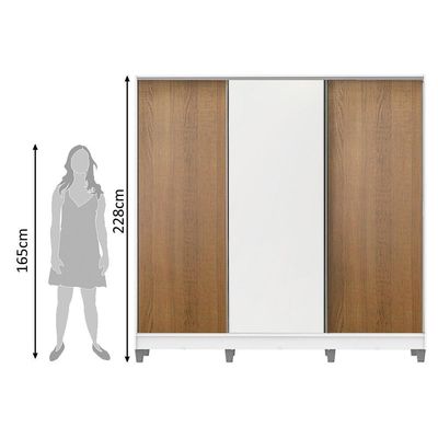 Guarda-Roupa Royale 100% MDF 3 Portas de Correr 8 Pés Madesa