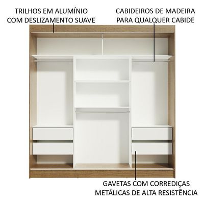 Guarda-roupa Casal Reno 3 Portas de Correr Madesa