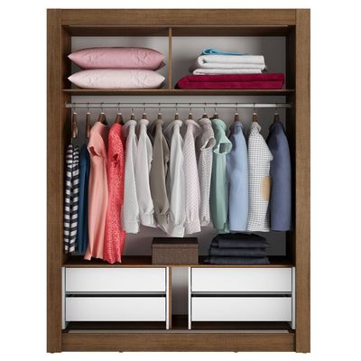 Guarda-roupa Solteiro Dallas Plus 2 Portas 4 Gavetas Madesa
