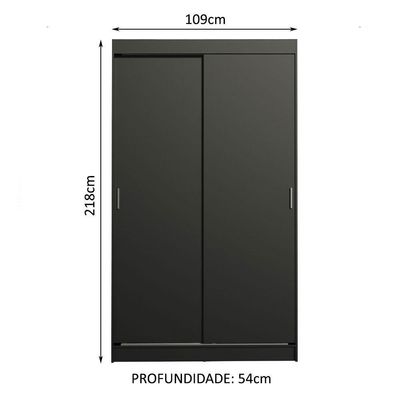 Guarda-roupa Solteiro 2 Portas de Correr 2 Gavetas Madesa
