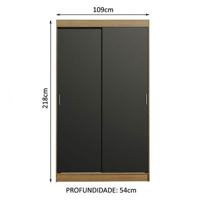 Guarda-roupa Solteiro 2 Portas de Correr 2 Gavetas Madesa