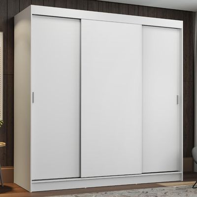 Guarda-roupa Casal Reno 3 Portas de Correr Branco Madesa