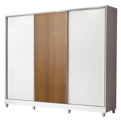 Guarda-Roupa Royale 100% MDF 3 Portas de Correr 8 Pés Madesa