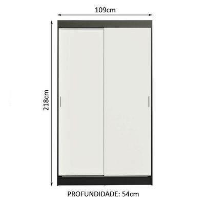 Guarda-roupa Solteiro 2 Portas de Correr 2 Gavetas Madesa