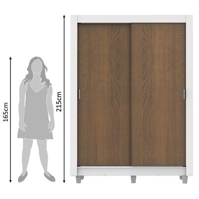 Guarda-Roupa Dallas 2 Portas de Correr Rustic/Branco Madesa