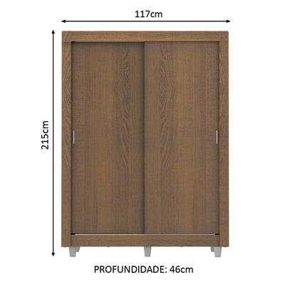 Guarda-Roupa Dallas 2 Portas de Correr Rustic Madesa