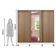 Guarda-Roupa Eros 100% MDF 3 Portas 1 Espelho 8 Pés Madesa