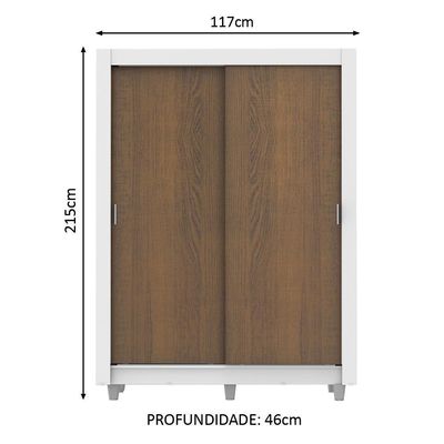 Guarda-Roupa Dallas Plus 2 Portas Rustic/Branco Madesa