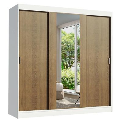 Guarda-roupa Casal Reno 3 Portas de Correr Espelho Madesa