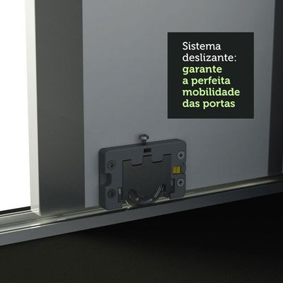 Guarda Roupa Casal Royale 3 Portas Correr c/ Espelho Rústico