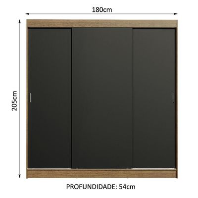 Guarda-roupa Casal Reno 3 Portas de Correr Madesa