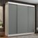 Guarda-roupa Casal Madesa Reno 3 Portas Correr Branco Cinza
