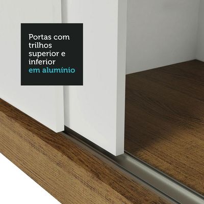 Guarda Roupa Casal Mônaco 3 Portas Correr 1 Espelho Madesa
