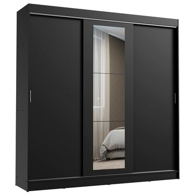 Guarda-roupa Casal Kansas 3 Portas de Correr com Espelho 3 Gavetas Madesa