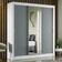 Guarda-roupa Casal Mônaco 3 Portas Com Espelho Branco/Cinza