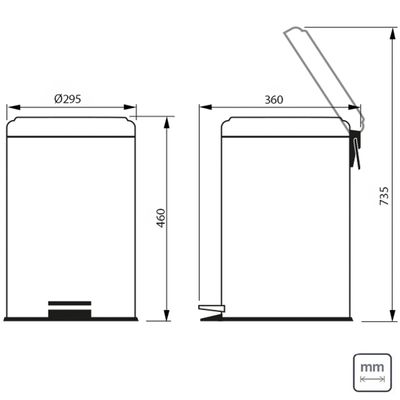 Lixeira Brasil Plus Aço Inox Pedal e Balde Removível 20 Litros - Tramontina 94538/520