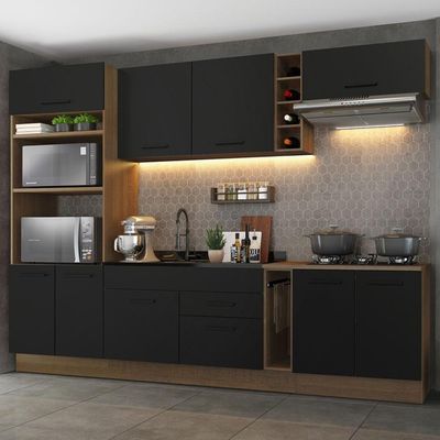 Cozinha Completa Madesa Agata Armário Balcão s/ Tampo Rustic