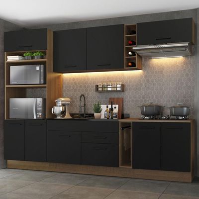 Cozinha Completa Madesa Agata Armário Balcão s/ Tampo Rustic