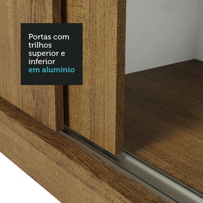 Guarda-roupa Casal Mônaco Rustic 3 Portas de Correr Madesa