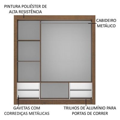 Guarda-roupa Casal Lyon Plus 3 Portas de Correr Madesa