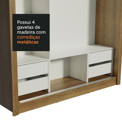 Guarda-roupa Casal Lyon Plus 3 Portas de Correr Madesa