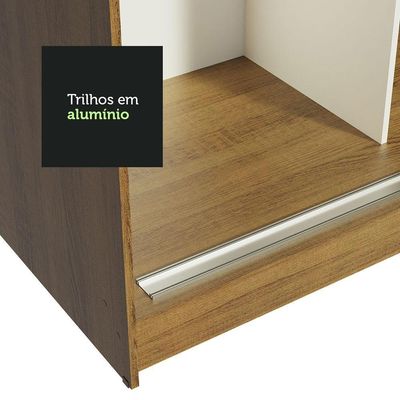Guarda-roupa Casal Madesa Reno 3 Portas Correr Rustic Cinza
