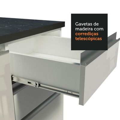 Cozinha Completa 479003 Armário E Balcão Branco Brilho