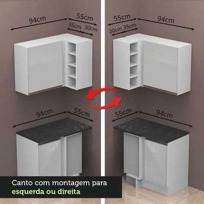 Cozinha Completa 479003 Armário E Balcão Branco Brilho