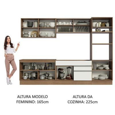 Cozinha Completa 310001 Com Armário E Balcão Rustic/branco