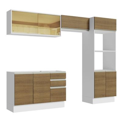 Cozinha Completa 270008 Com Armário E Balcão Branco/Rustic