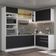 Cozinha Completa 399002 Com Armário E Balcão Branco/Preto