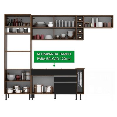 Cozinha Completa Safira com Armário e Balcão + Tampo Madesa