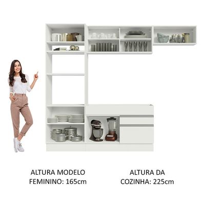 Cozinha Completa 270011 Com Armário E Balcão Branco Branco