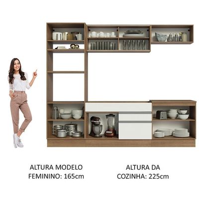 Cozinha Completa 270010 Com Armário E Balcão Rustic/branco