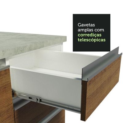Cozinha Completa 349001 Com Armário E Balcão Branco/Rustic