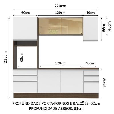 Cozinha Completa Karen Glamy 6 Portas e 6 Gavetas Madesa