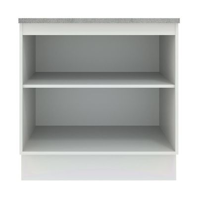 Balcão Madesa Agata 80cm 2 Portas Branco Preto