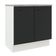 Balcão Madesa Agata 80cm 2 Portas Branco Preto
