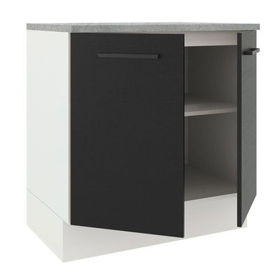 Balcão Madesa Agata 80cm 2 Portas Branco Preto