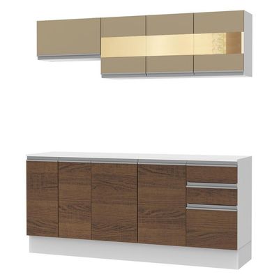 Cozinha 100% MDF Smart Modulada com Balcão e Tampo Madesa