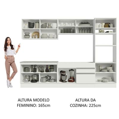 Cozinha Completa 310001 Com Armário E Balcão Branco Branco
