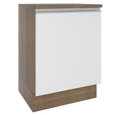 Balcão Glamy 60 cm 1 Porta Rustic e Branco Madesa