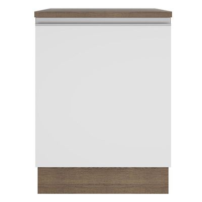Balcão Glamy 60 cm 1 Porta Rustic e Branco Madesa