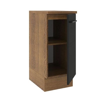 Balcão Madesa Agata 35cm 1 Porta Rustico Preto